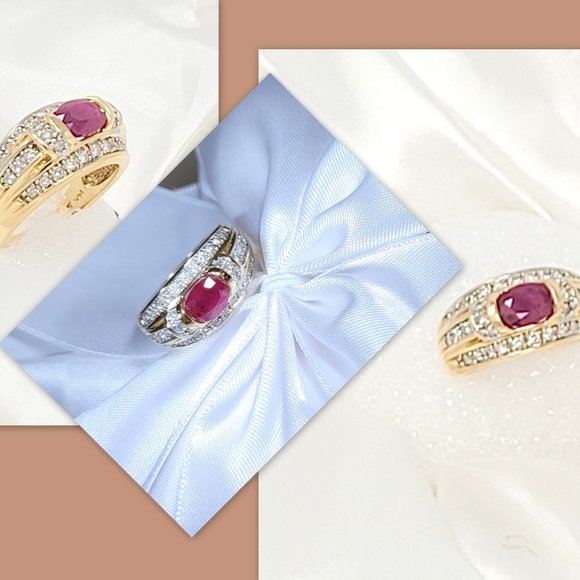 Ruby Diamond Ring 2.11ctw 14K Yellow Gold 9.1gr. - Picture 1 of 4